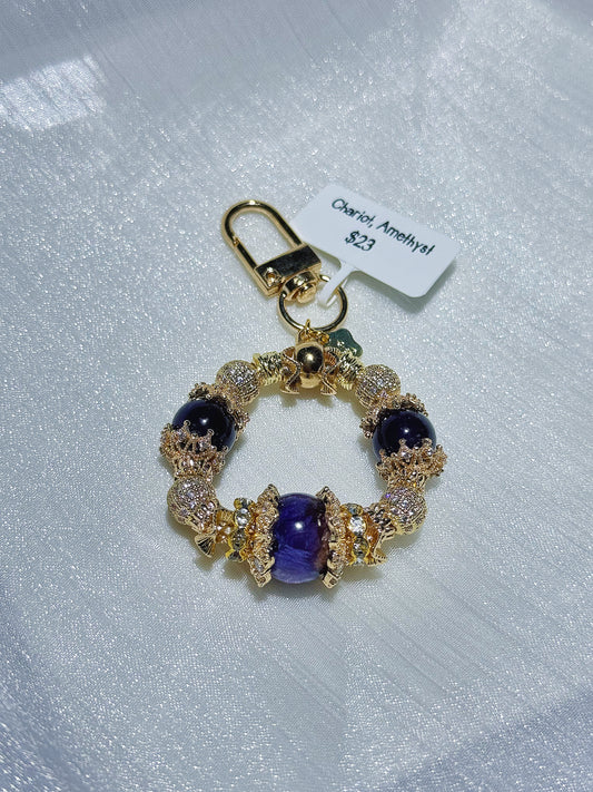 Dark Amethyst x Charoite Charm in GHW
