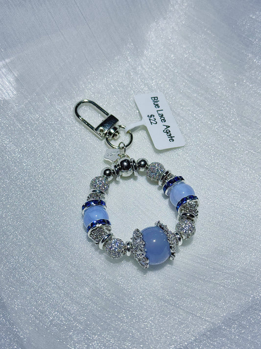 Blue Lace Agate Charm in SHW