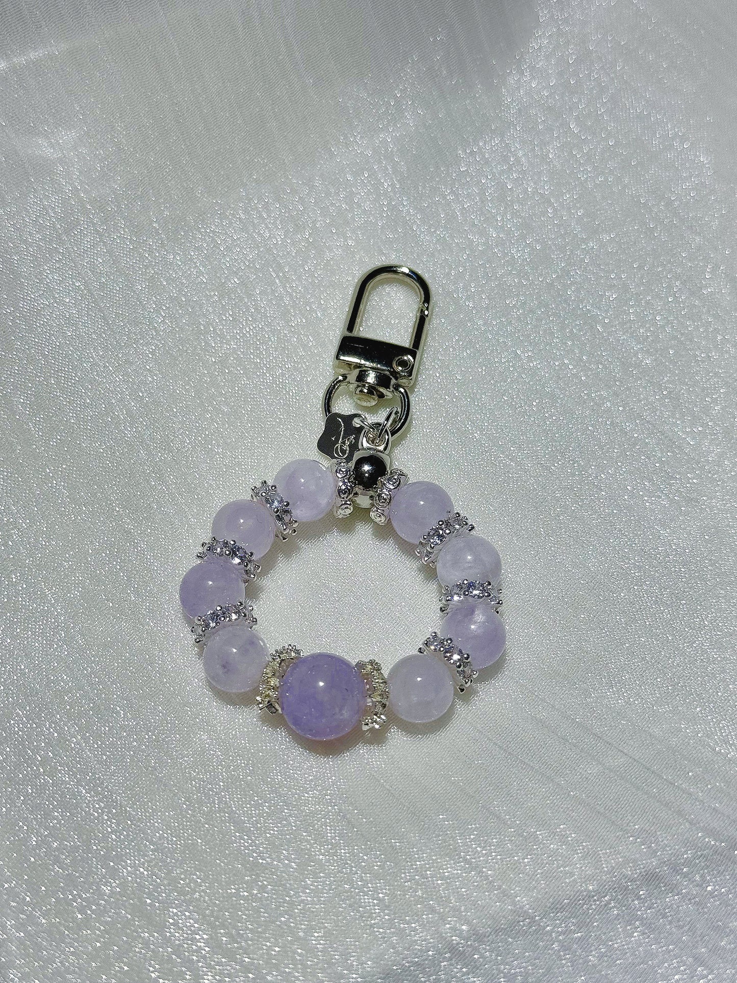 Lavender Moon Quartz x Lavender Amethyst Charm in SHW